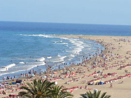 Panorama des Strandes von Playa des Ingles